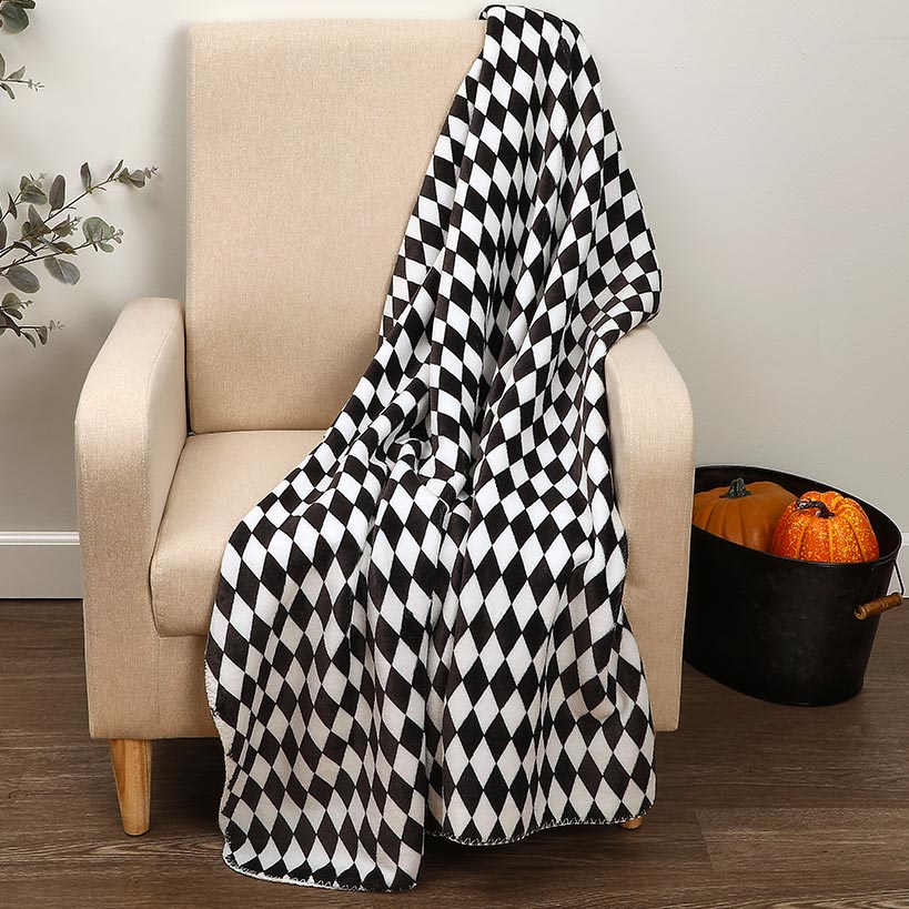 Haunted Walls Reversible Heavyweight Cozy Polyester Flannel Throw Blanket
