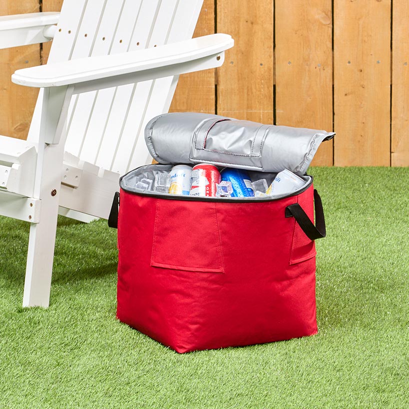 Freestanding Collapsible Insulated Portable Cooler for Drinks BBQ Party