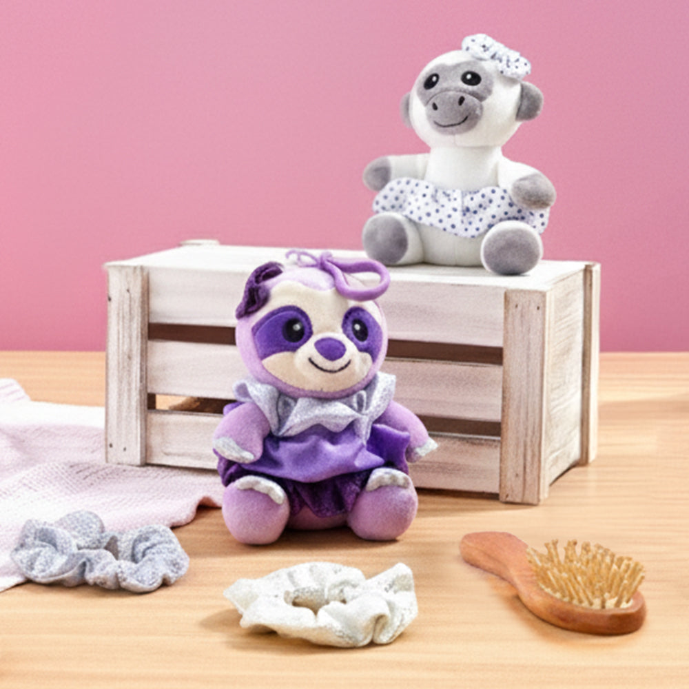 Keyclip Plush with Scrunchies - Adorable Companion with Backpack Clip