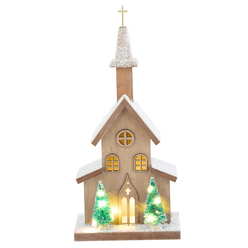 Lighted Country Church Decor#select-color_brown