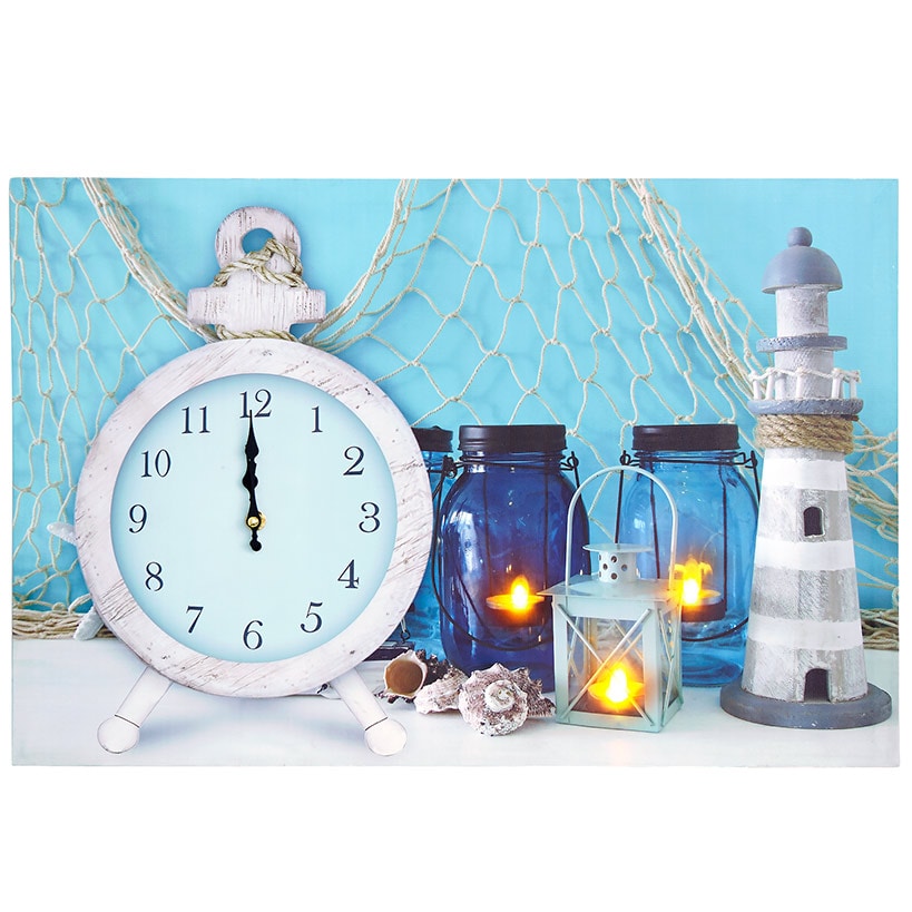Themed Lighted Clock Wall Art