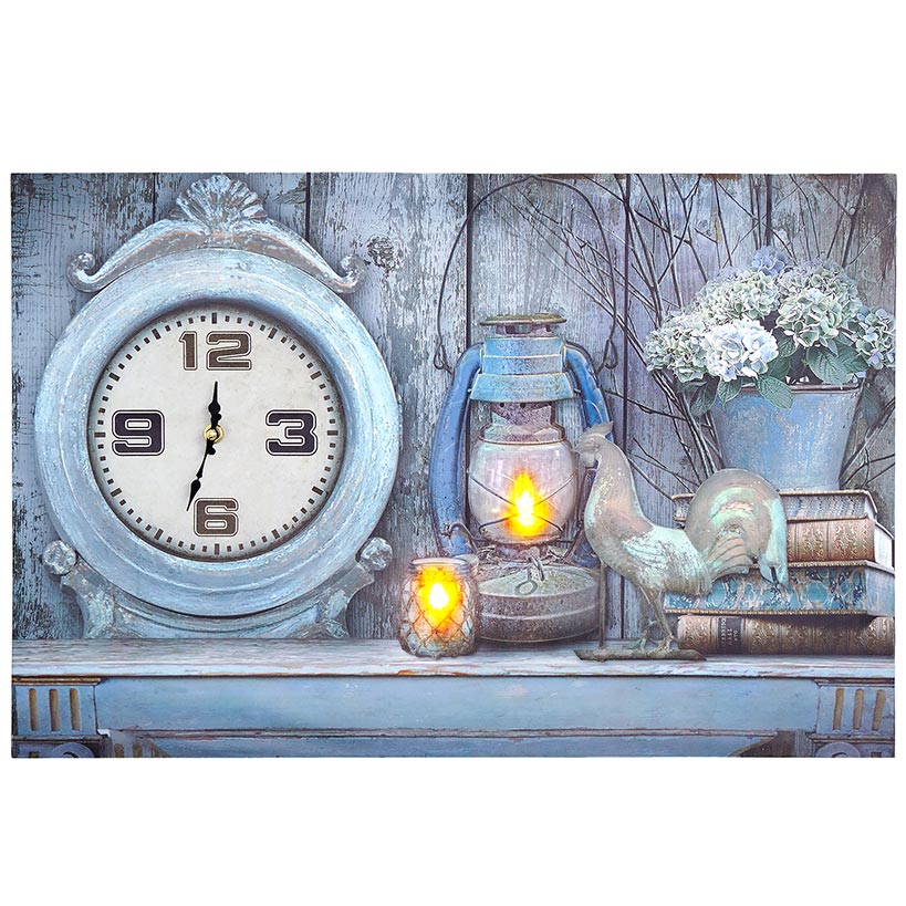 Themed Lighted Clock Wall Art