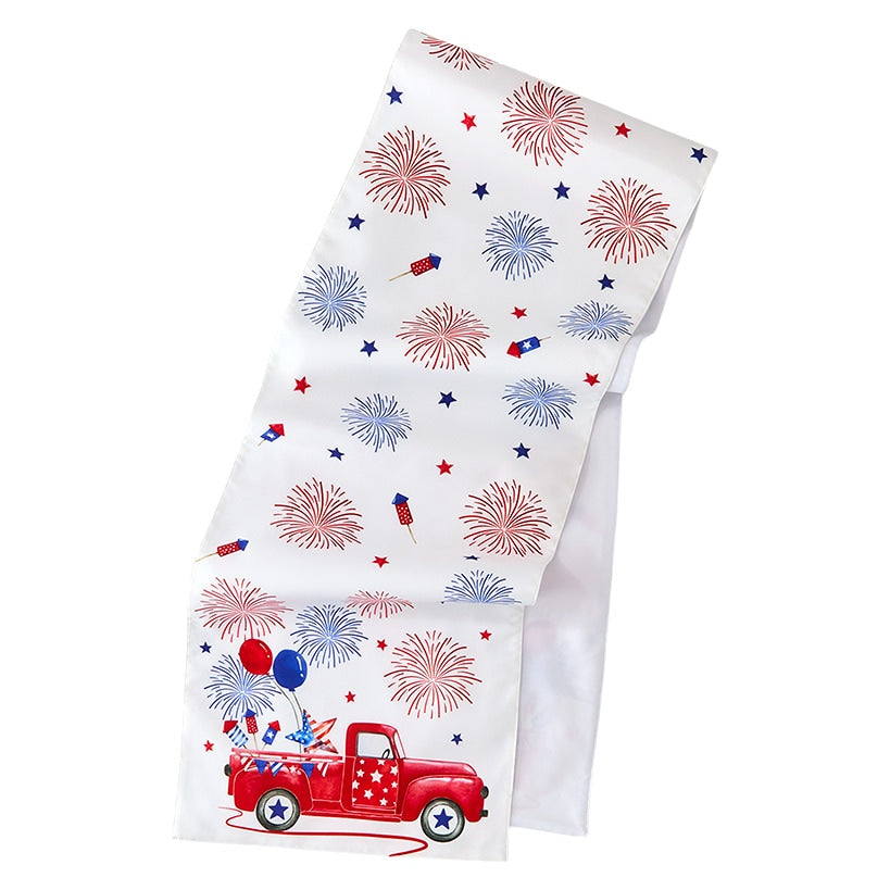 Americana Red Truck Table Runner