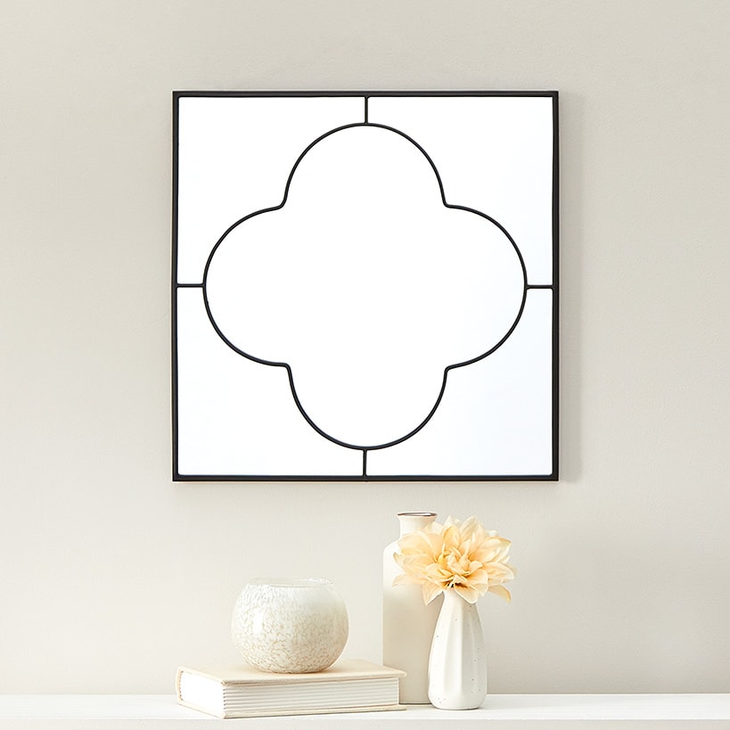 Decorative Flower or Oval Metal Mirrors - Black or Gold