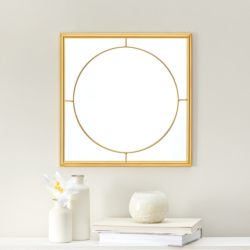 Decorative Flower or Oval Metal Mirrors - Black or Gold