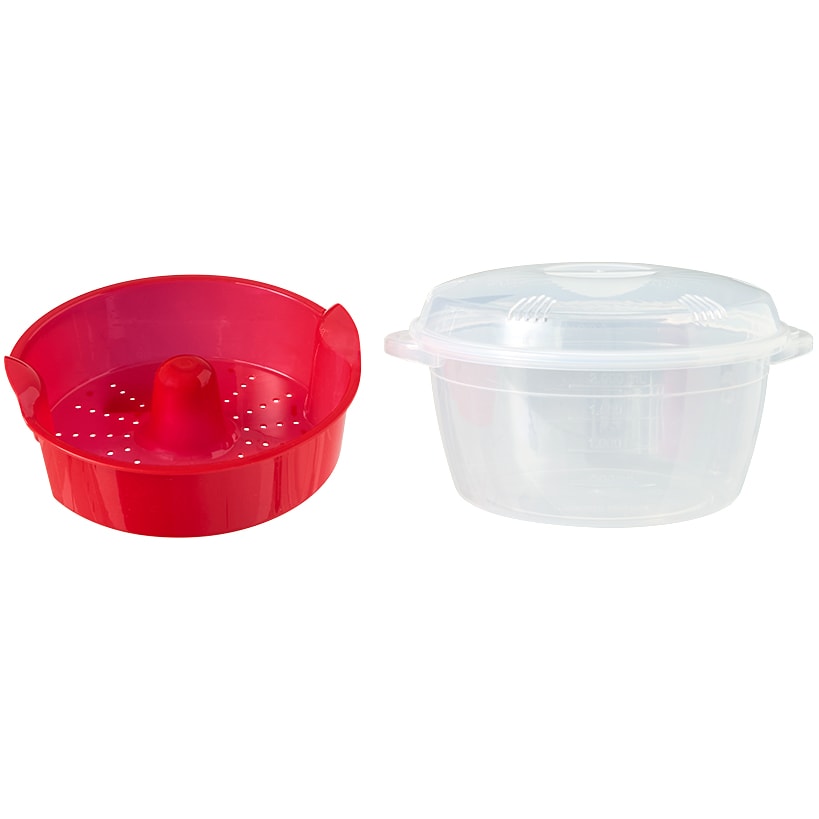 Compact Microwave Rice Cooker or Vegetable Steamer with Lid#select-cooker_steamer