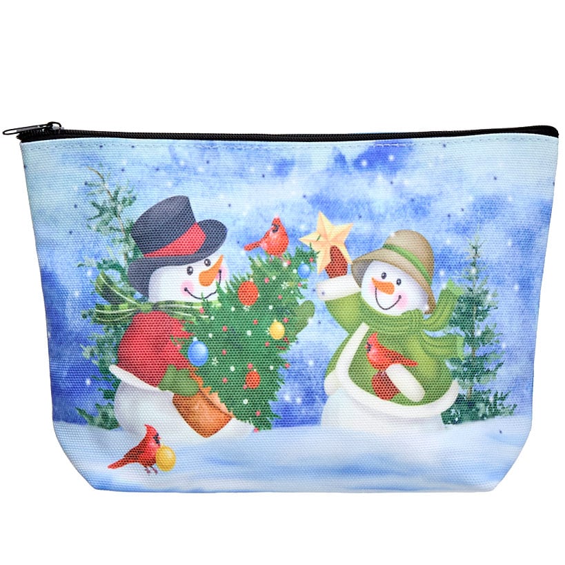 Christmas Zipper Pouch - Snowman or Gingerbread