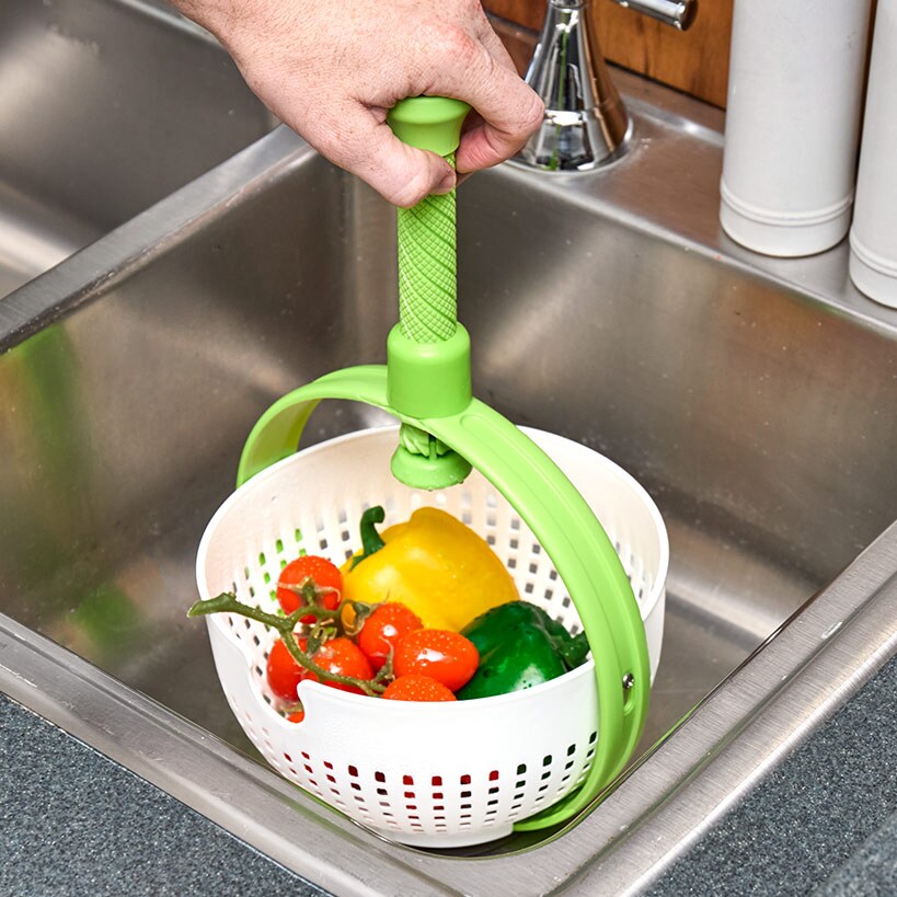 Collapsible Salad Spinner and Straining Colander