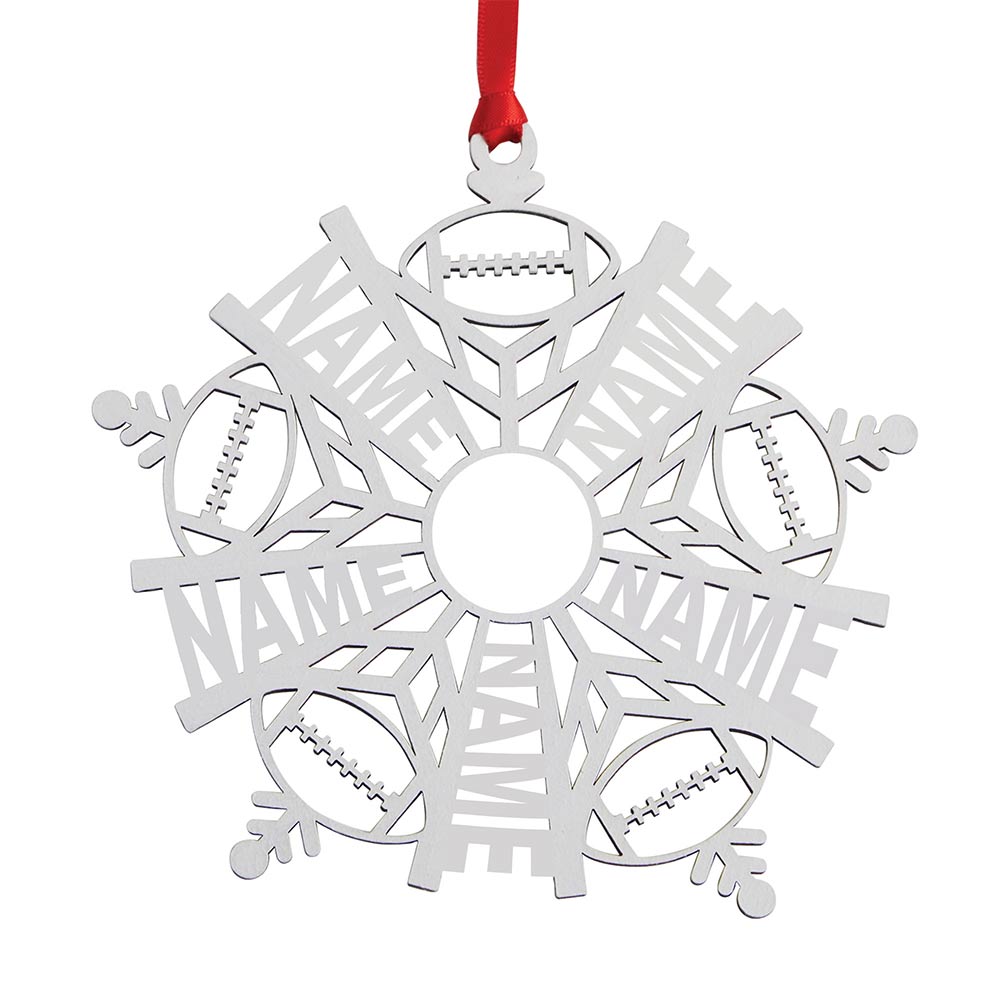 Personalized Snowflake Ornament White Wood