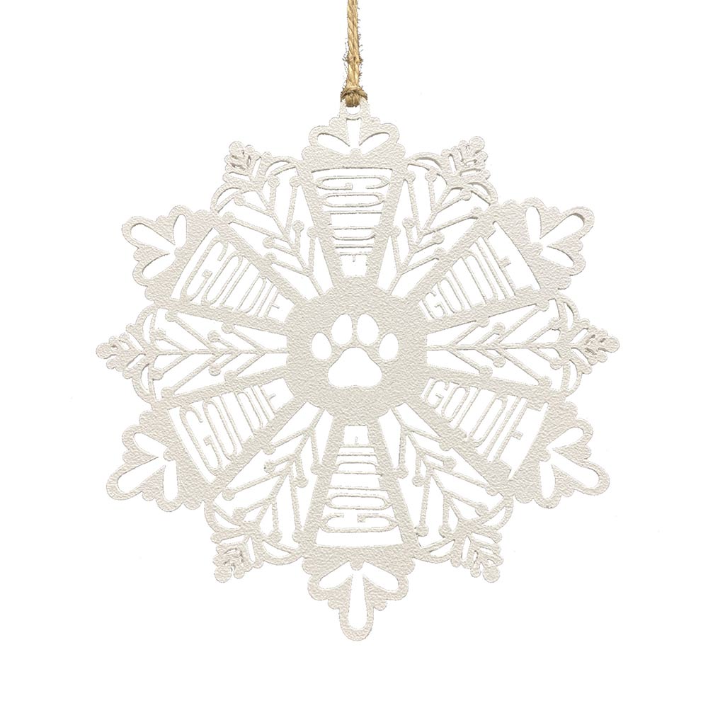 Personalized Snowflake Ornament White Wood