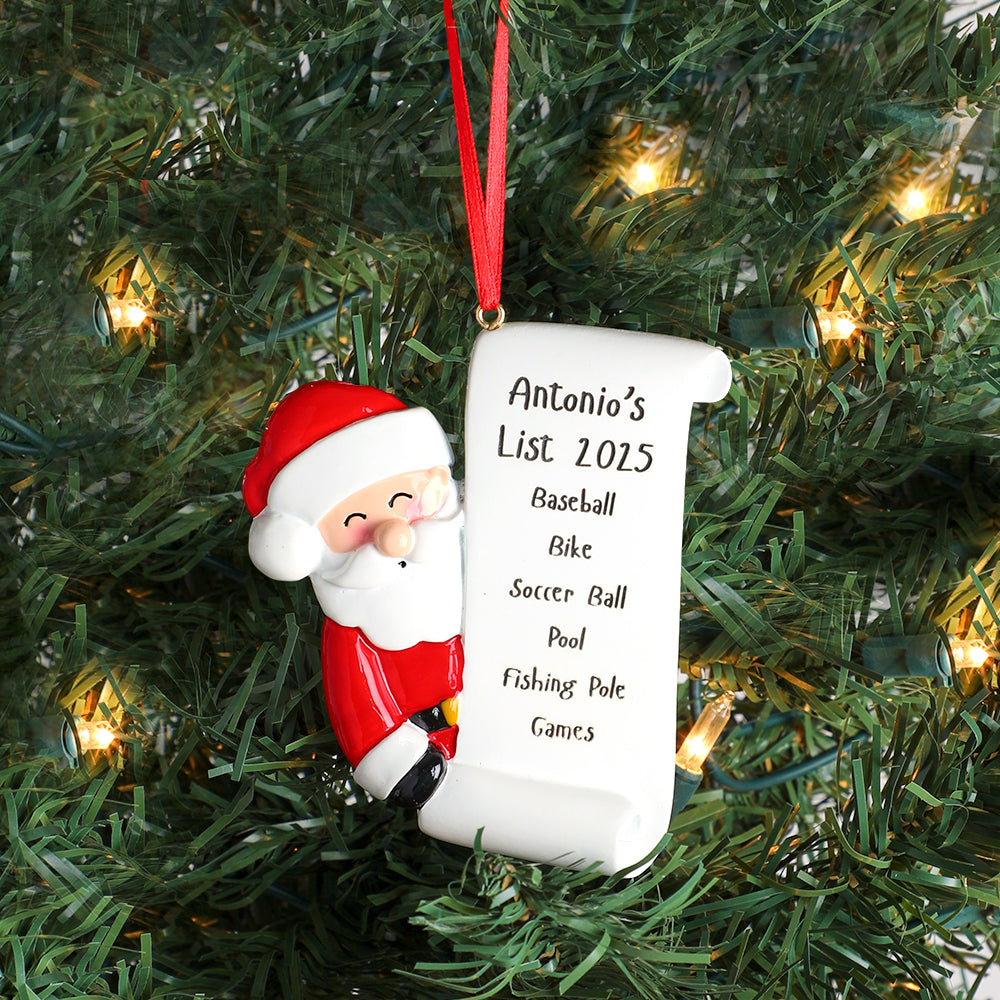 Personalized Santa List Christmas Ornament