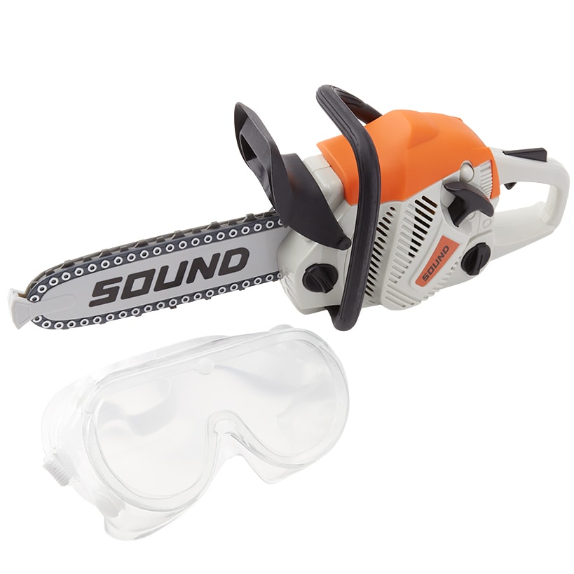 Kids' Chainsaw Toy - Realistic Sounds, Moving Chain, and Safety Goggles