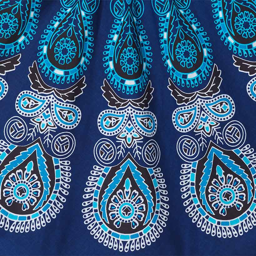 Women's Midi Circle Skirt in Paisley Print#select-color_blue