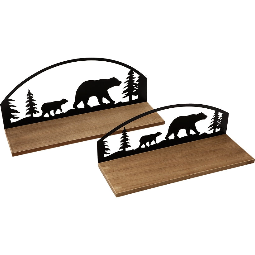 Rustic Cabin Lodge Style Wall Shelves Set of 2