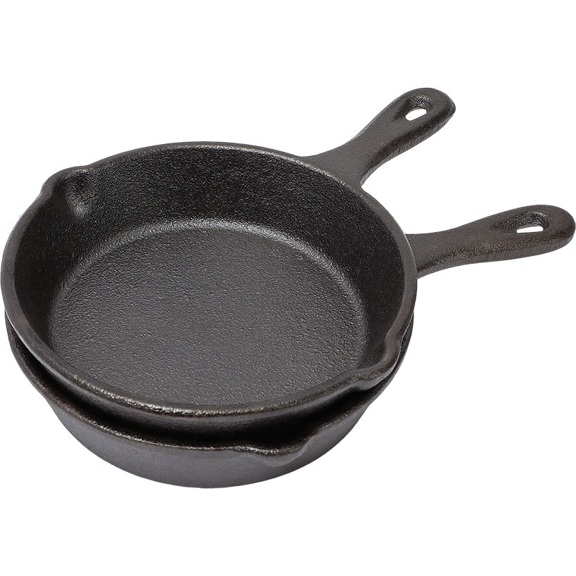 Mini 4.5" Cast Iron Skillet Single Serve Set of 2