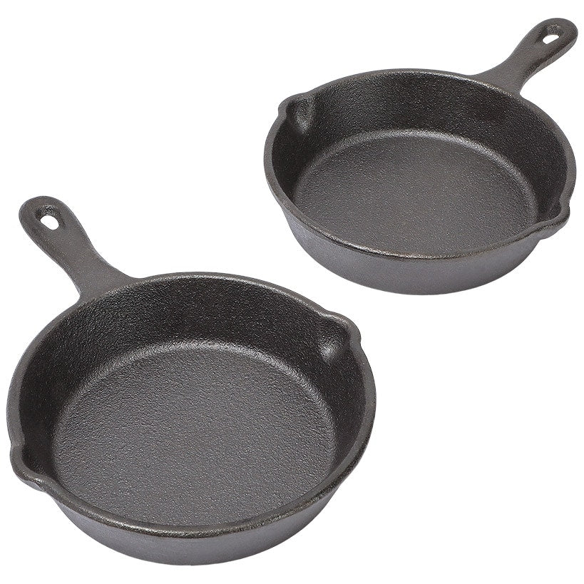Mini 4.5" Cast Iron Skillet Single Serve Set of 2