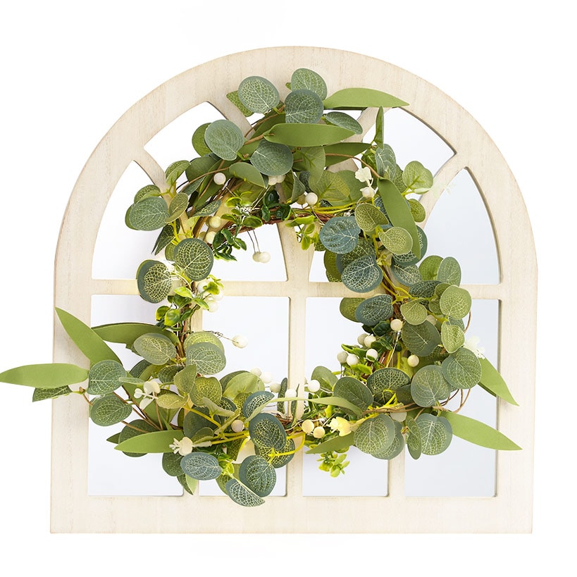 Lighted Country Wall Mirrors with Wreath - Single or Double