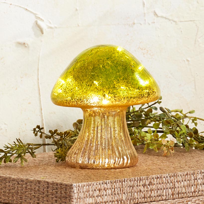Fall Lighted Glass Mushrooms - Green, Yellow or Orange#select-color_small-green