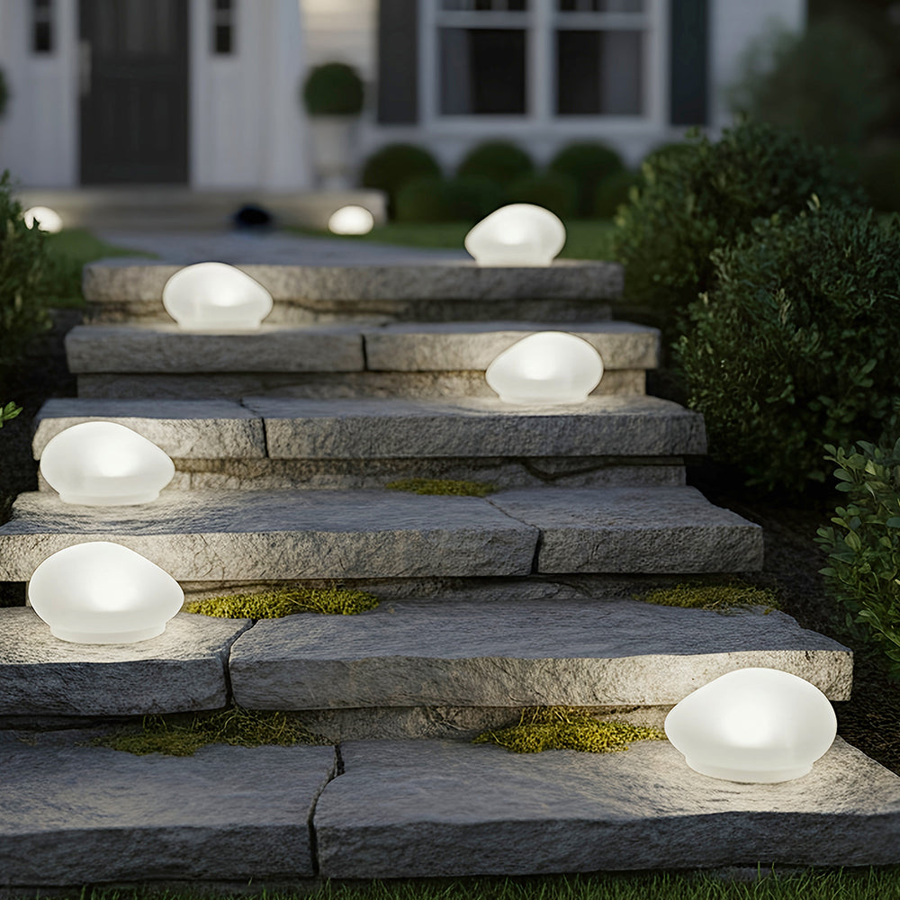 Solar White Rock Light Outdoor Decor