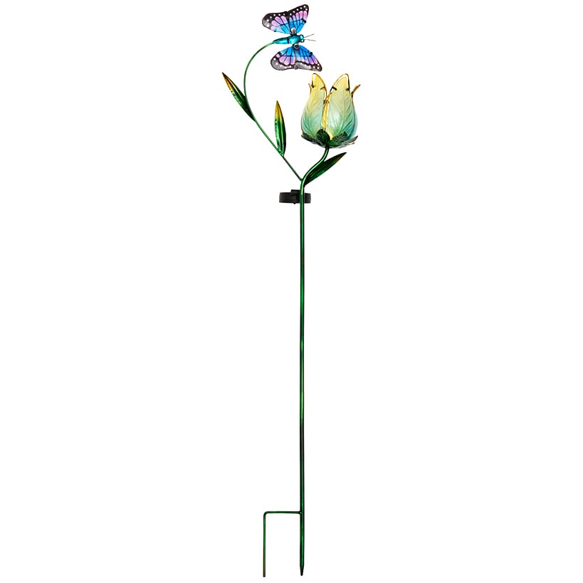 Solar Butterfly Flower Garden Stake