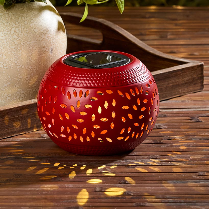 Solar Cutout Shadow Cast Round Table Lanterns