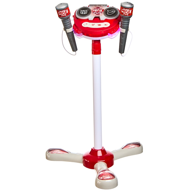 Interactive Stage Microphone for 2 - Adjustable Stand and Flashing Lights