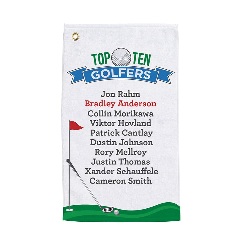 Personalized Top Ten Golf Towels