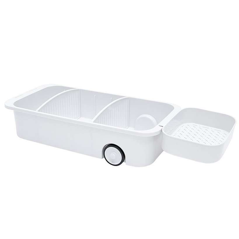 Kitchen Storage Caddy with Adjustable Dividers and Wheels