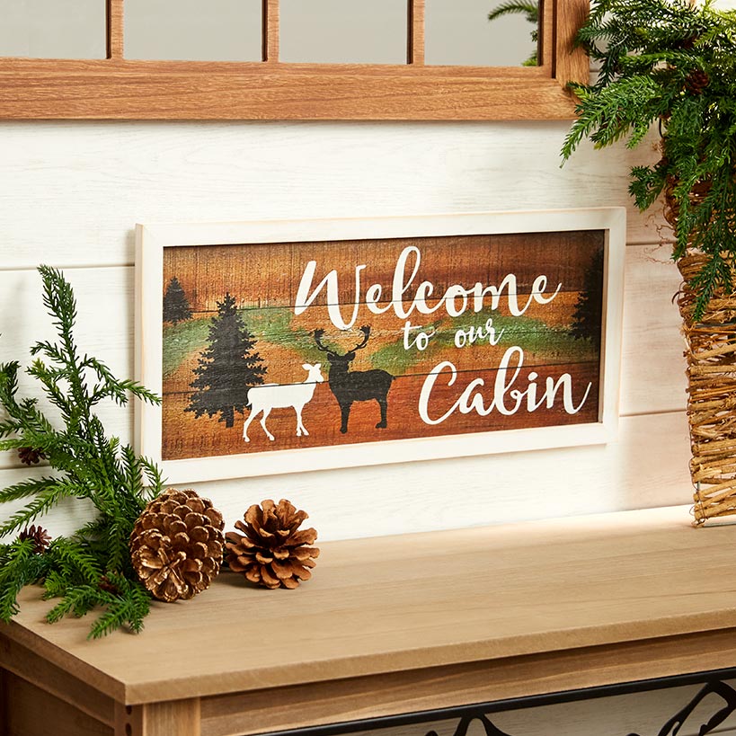 Woodland Welcome Sign Wall Art - Cabin, Lake or Woods#select-wall-art_cabin