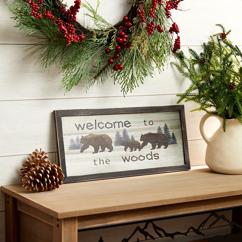 Woodland Welcome Sign Wall Art - Cabin, Lake or Woods#select-wall-art_woods