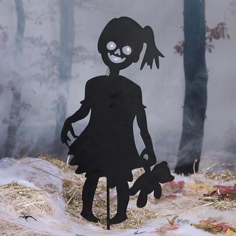 Halloween Zombie Stake Boy or Girl Silhouette