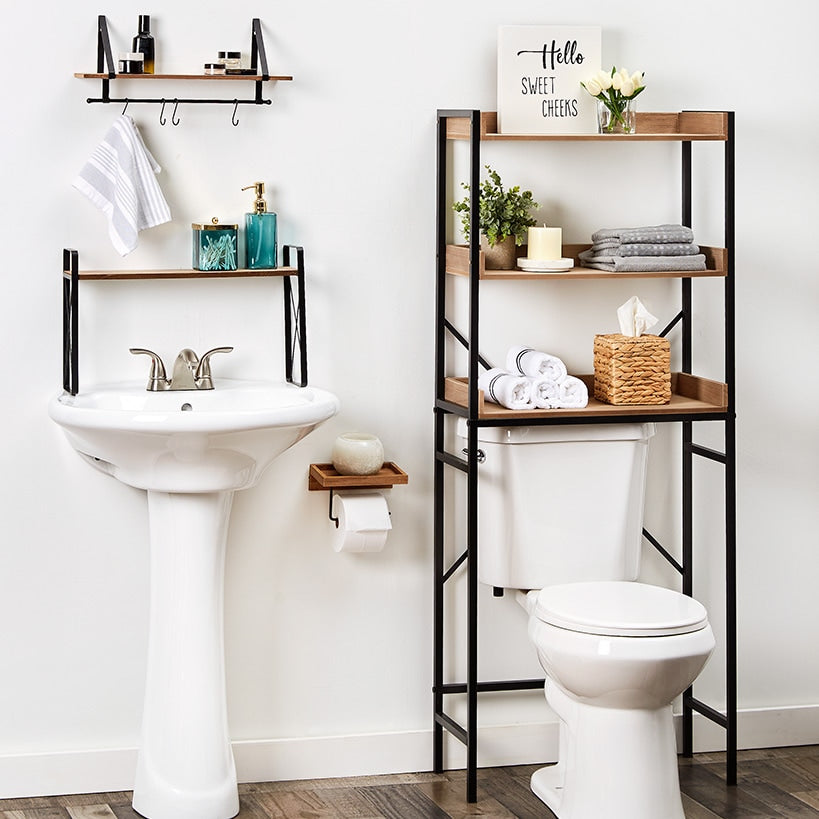 Farmhouse Bathroom Furniture Collection in Metal and Wood