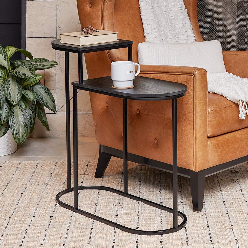 Oval 2-Tier Living Room End or Side Table - 28"H