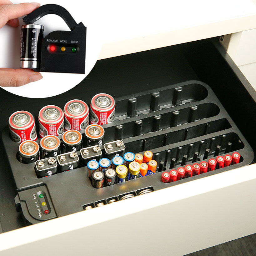 Battery Storage Container with Tester Checker