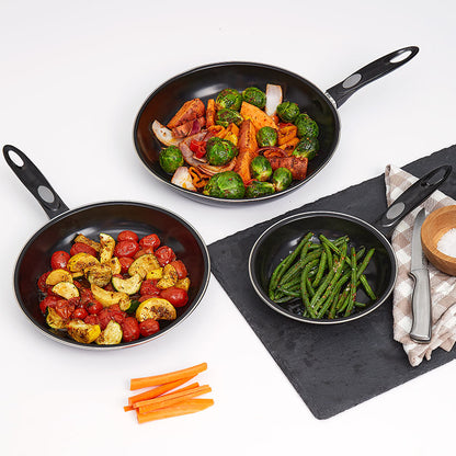 Carbon Steel Nonstick Fry Pans - Set of 3