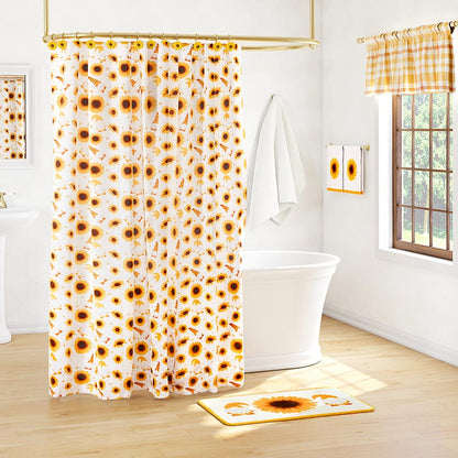 Sunflowers and Gnomes Shower Curtain, Valance, or Hooks