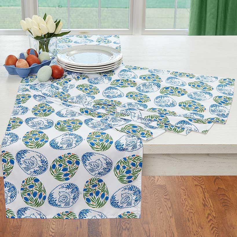 Easter Floral Egg Table Runner or Set of 4 Placemats