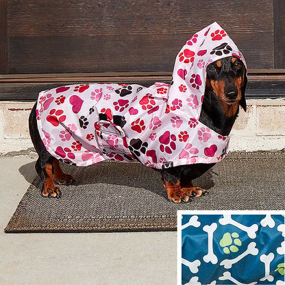 Dog Rain Poncho - Water-Resistant with Secure Belly Strap