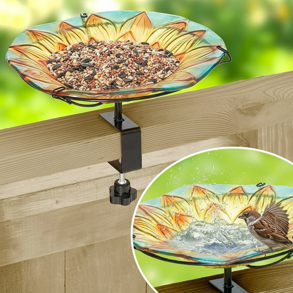 Sunflower Birdbath Or Feeder - Deck Mounted