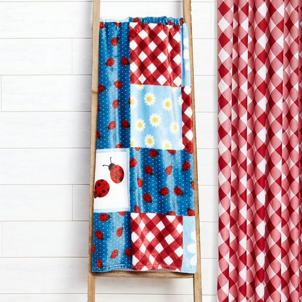 Ladybug Fleece Plush Throw 50" x 60"