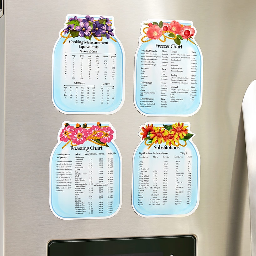 Kitchen Conversion Chart Magnets Set of 4