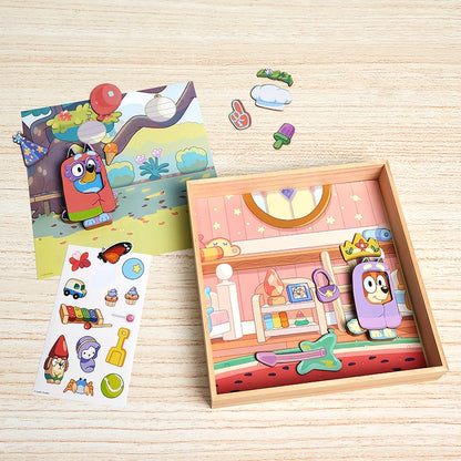 Bluey Magnetic Wooden Playset - Spark Creativity with 18-Pc. Set