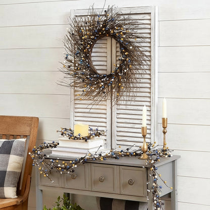 Colorful Country Berry Wreath, Garland or LED Candle