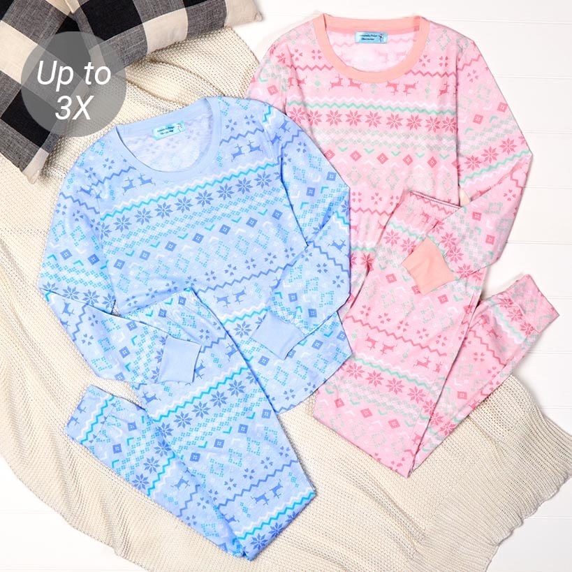 Women's Fair Isle Knit Pajama Set