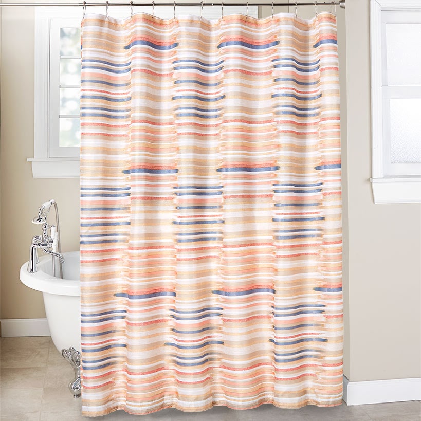 Homewear Brushstroke Shower Curtain with 12 Hooks