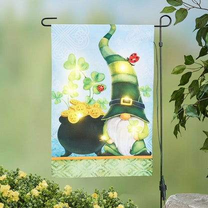 Solar Gnome Flag for St. Patrick's Day with Pole