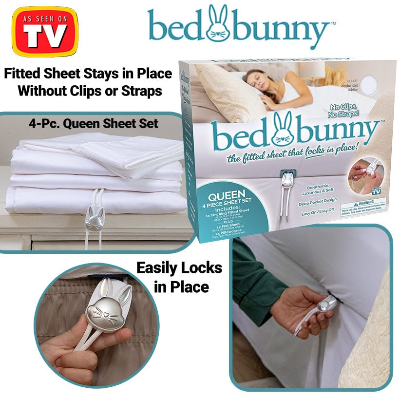 Bed Bunny™ Fitted Queen Sheet Set, Soft, Anti-Wrinkle, Stain Resistant