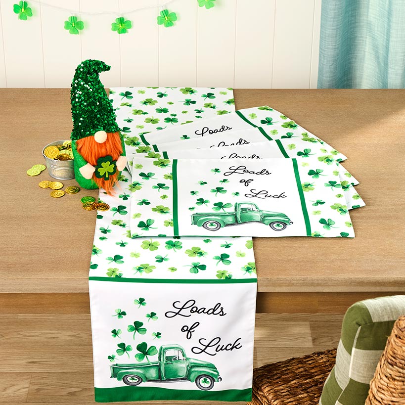 St Patrick's Day Loads of Luck Table Runner and Set of 4 Placemats