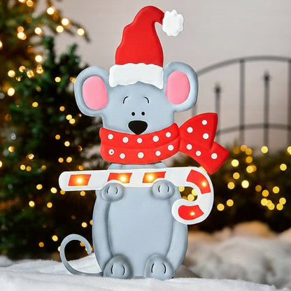 Christmas Mouse Garden Stake