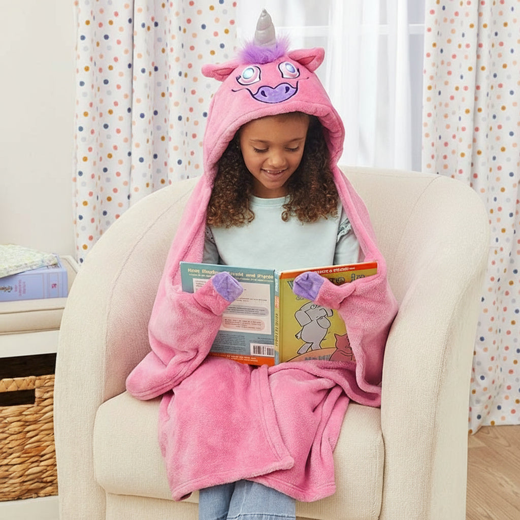 Bright Eyes™ Unicorn Blanket - Hooded Fleece with LED Eyes
